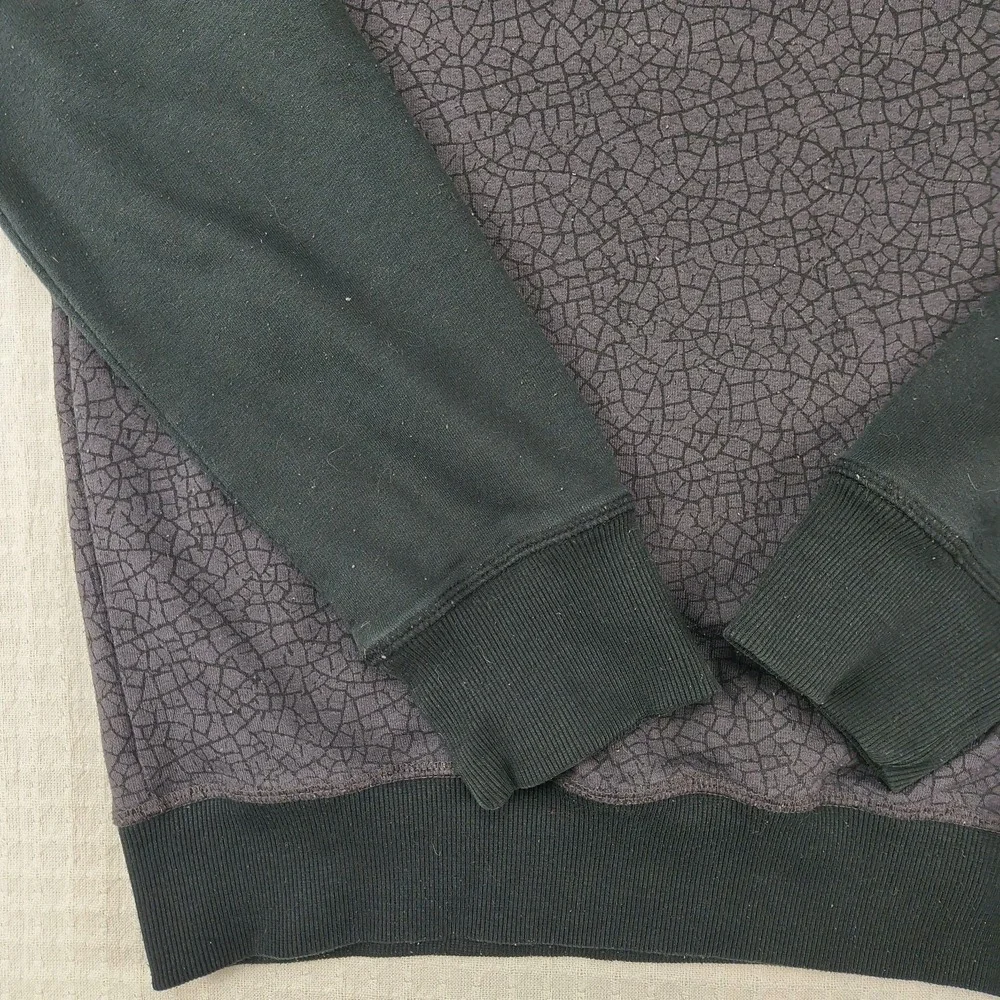 M.C. 2QUAR3D Mens XL Black Gray Geometric‎ Crackle Print Crew Neck Sweatshirt